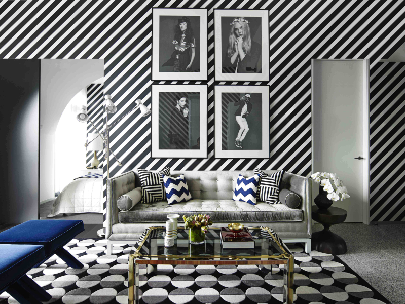 Полосатые обои в интерьере: виды и комбинирование полоски