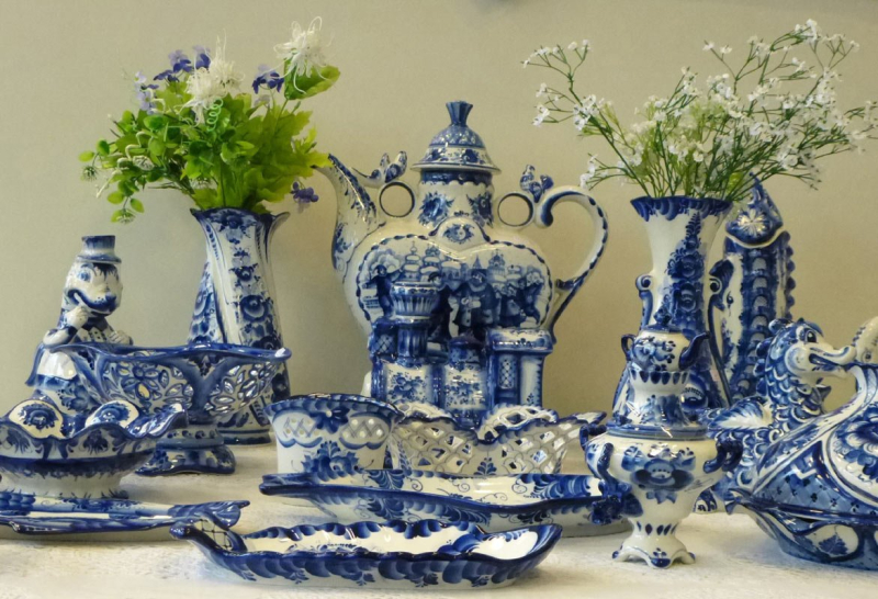 Стиль гжель в интерьере