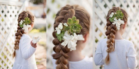 Идеи весенних причесок с косами и цветами