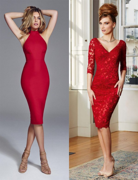 С чем носить красное платье