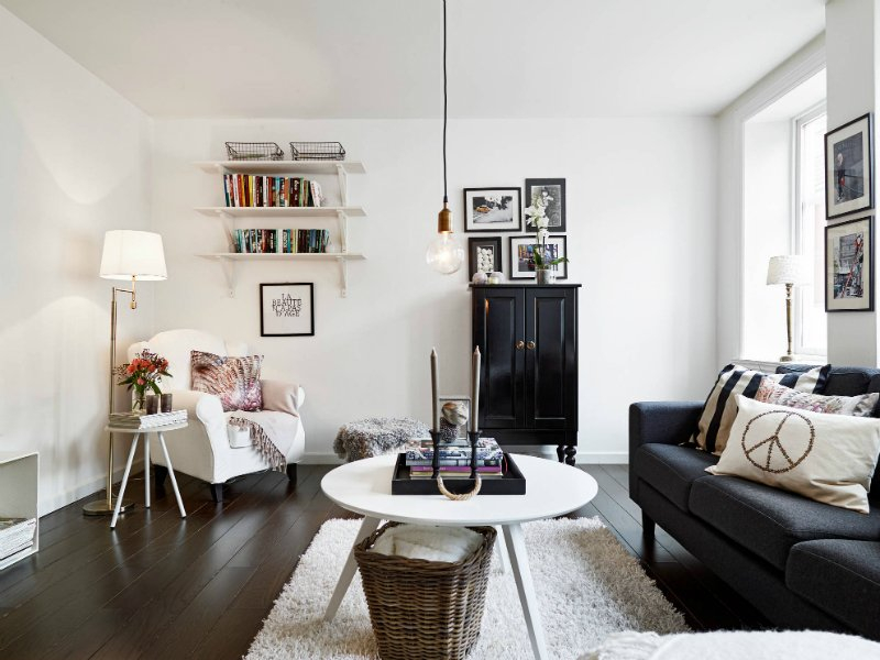 Гостиная в скандинавском стиле: 75 примеров дизайна