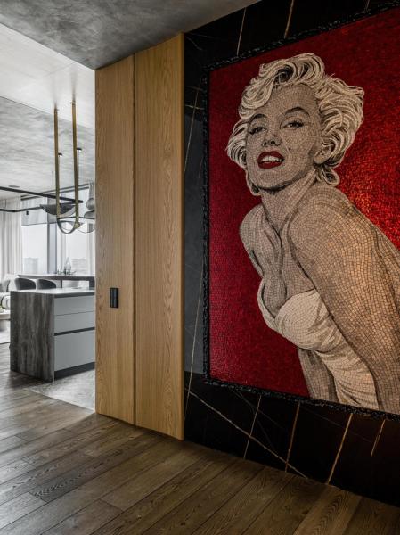 Графит и дерево: смотрим на квартиру 126 м² для холостяка в Москве